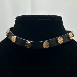 Tory Burch Black Choker with Gold Medallions